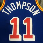 NBA 11 Thompson Warriors 75th Anniversary Maillot Maillot bleu imprimé